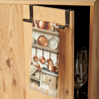 Warm Red and Orange Farmhouse Thanksgiving Kitchen Towel