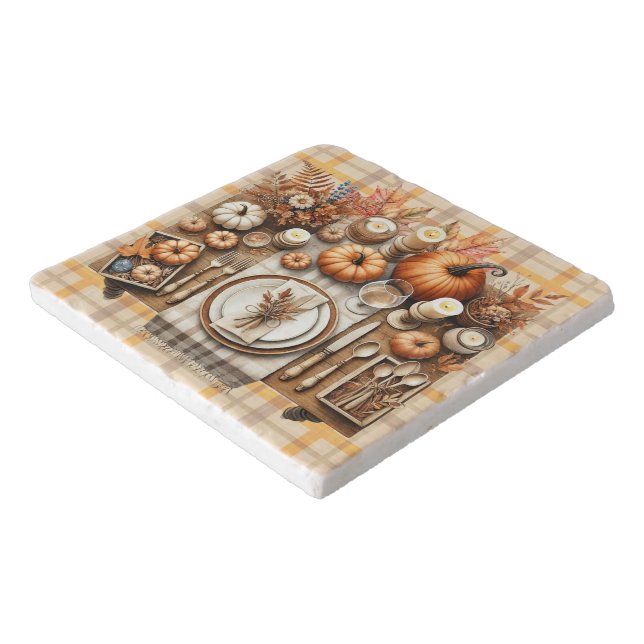Warm Red and Orange Farmhouse Thanksgiving Trivet (Corner)