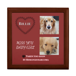 Warm Red Hemangiosarcoma Memory Gift Box