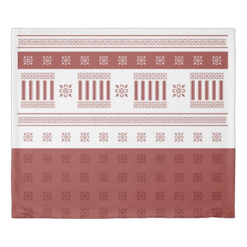 Warm Red Ochre Moroccan French damask Duvet Cover