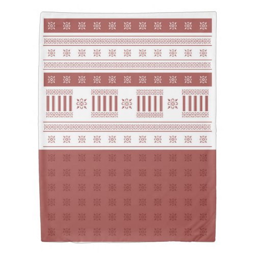 Warm Red Ochre Moroccan French damask Twin Duvet Cover