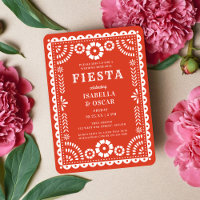 Warm Red Papel Picado Wedding Rehearsal Dinner
