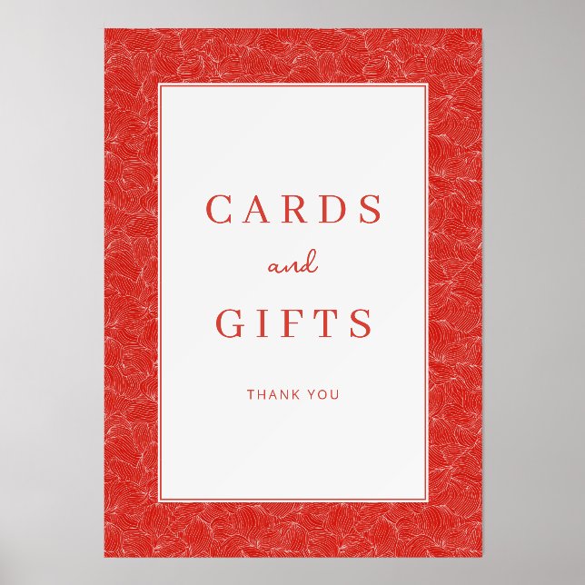 Warm Red Serif Gratitude Card Holder (Front)