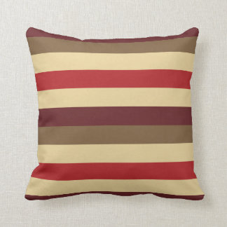Warm reds striped pillow