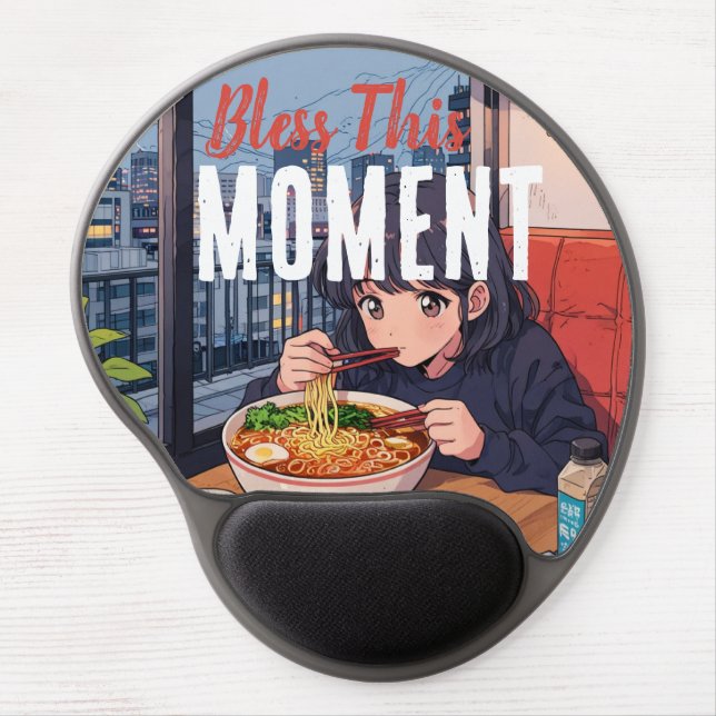 Warm Retro Anime Style Gel Mousepad-Ramen Delight Mouse Pad (Front)