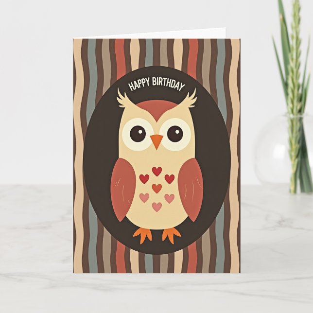 Warm Retro Birthday Card (Front)
