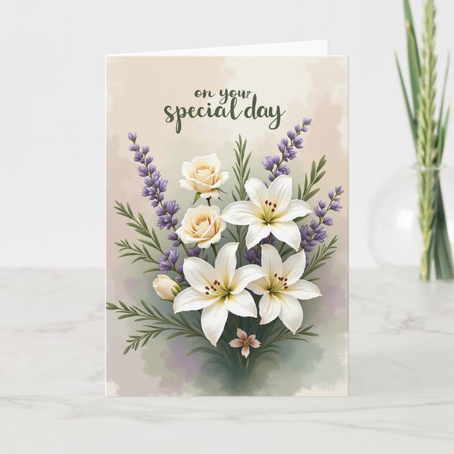 Warm Rose Birthday Card (Front)