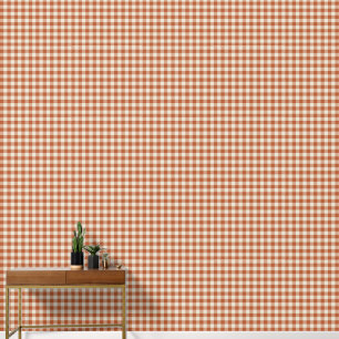 Warm Rustic Autumn Brown Cozy Checkerboard Pattern Wallpaper