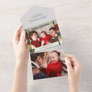 Warm Rustic Brushstrokes w/Gold Highlights Photo All In One Invitation