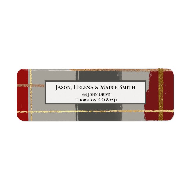 Warm Rustic Brushstrokes w/Gold Highlights Photo Label (Front)