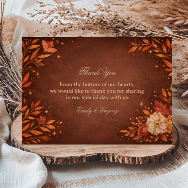 Warm Rustic Floral Appreciation Thank You Card (Creator Uploaded)