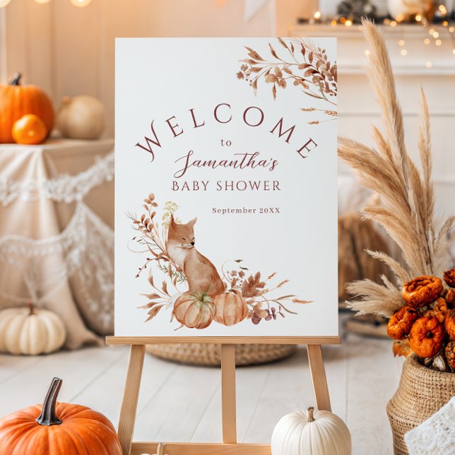 Warm Rustic Pumpkin Fox Baby Welcome Foam Board (Creator Uploaded)