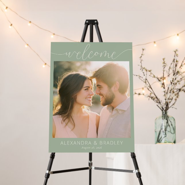 Warm Sage Romantic Photo Foam Board (In Situ (Stand))
