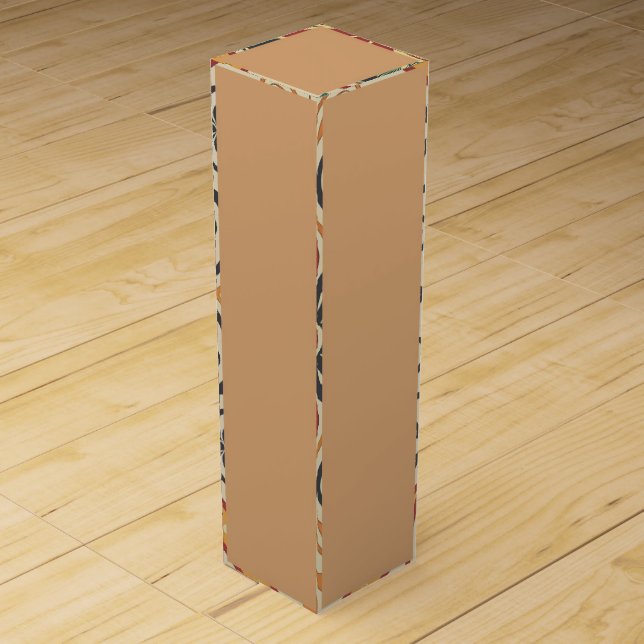 Warm Sand Wine Box with Pattern Trim (Front)