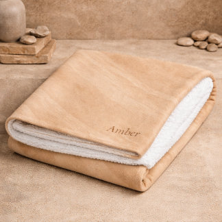Warm Sandstone Flow Sherpa Blanket