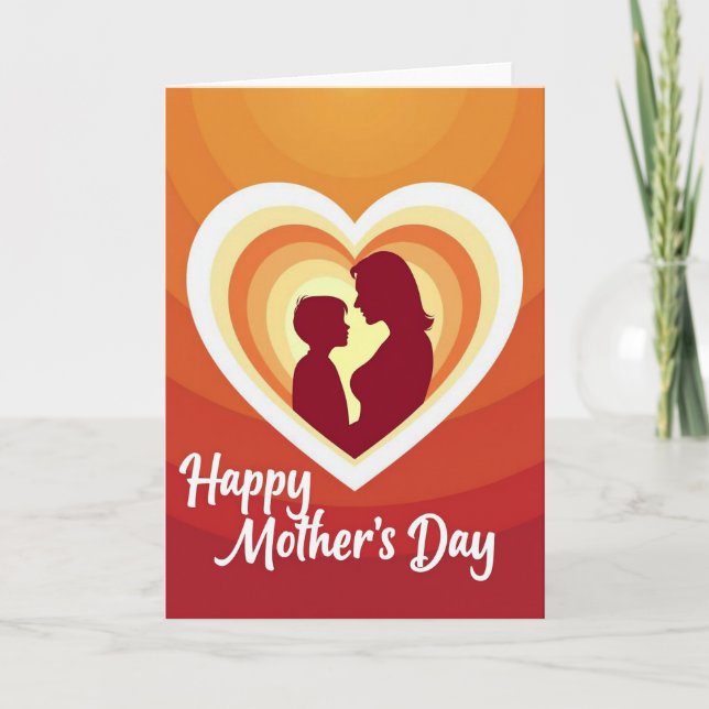 Warm Silhouette Mothers Day Card (Front)