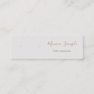 Warm Silver Gray Ombre Script Stud Earring Display Mini Business Card