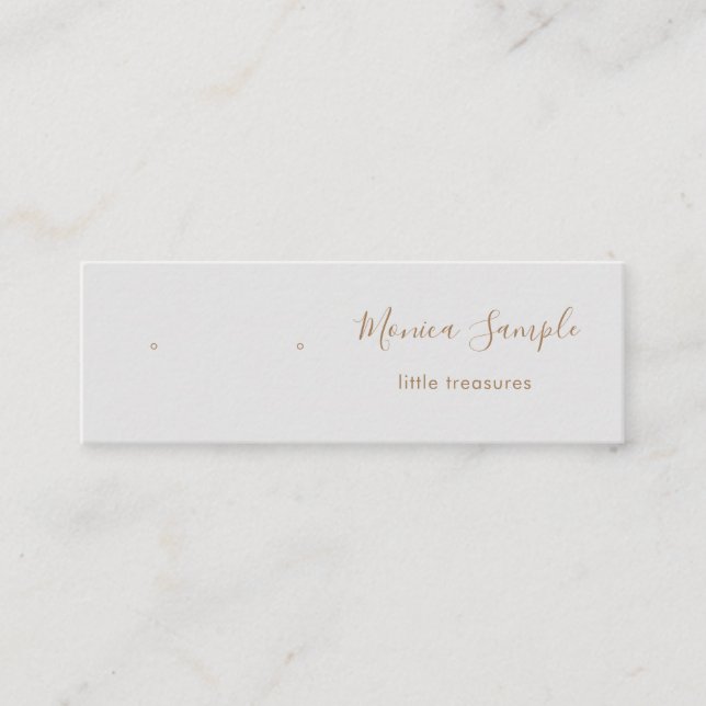 Warm Silver Gray Ombre Script Stud Earring Display Mini Business Card (Front)