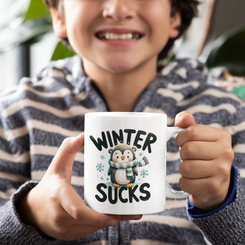 Warm Sips Cool Quips _ Penguin Winter  Coffee Mug