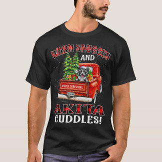 Warm Snuggles And Akita Cuddles Christmas Premium  T-Shirt