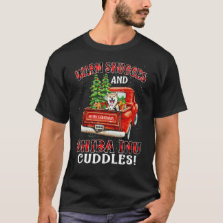 Warm Snuggles And Shiba Inu Cuddles Christmas T-Shirt