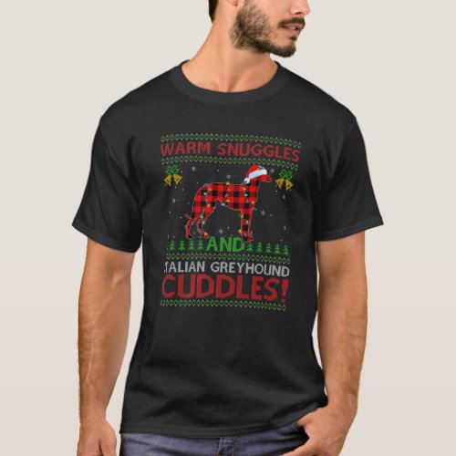 Warm Snuggles Cuddles Ugly Italian Greyhound Chris T_Shirt