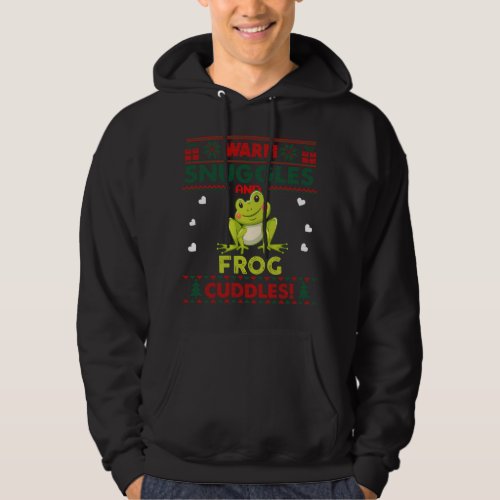 Warm Snuggles Frog Lovers Xmas Ugly Frog Christmas Hoodie