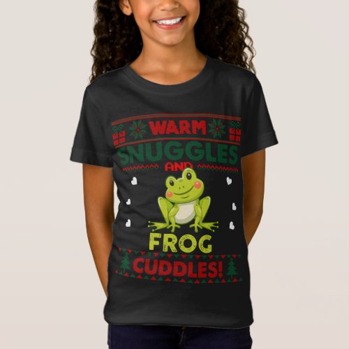 Warm Snuggles Frog Lovers Xmas Ugly Frog Christmas T_Shirt