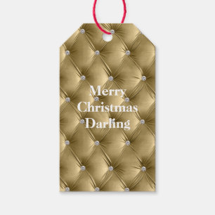 Warm Soft Glam Gold Faux Velvet Gift Tags