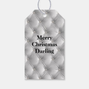 Warm Soft Grey Faux Velvet Gift Tags