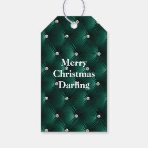 Warm Soft Teal Green Faux Velvet Gift Tags
