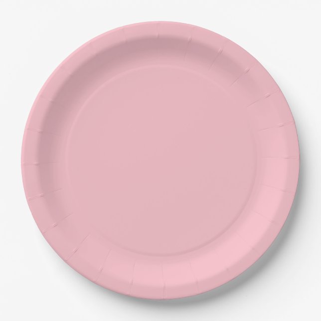 Warm Solid Pink Paper Plates (Front)