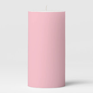 Warm Solid Pink Pillar Candle