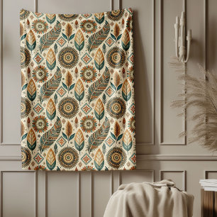 Warm Southwestern Tribal Blanket Earth Tone Colors
