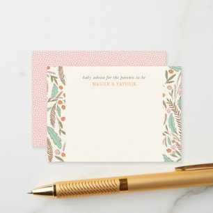 Warm Sprigs Gender Pretty Parent Advice Card