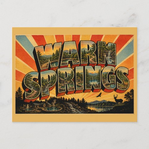 Warm Springs Georgia Mineral Springs Mountain Art Postcard