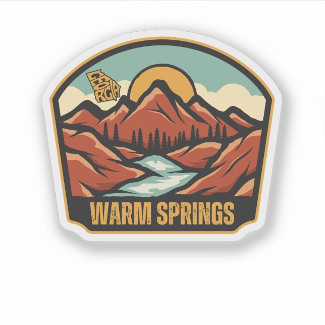 Warm Springs, Georgia Sticker (Front)