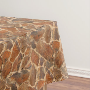 Warm Stonewall Pattern Golden Tablecloth