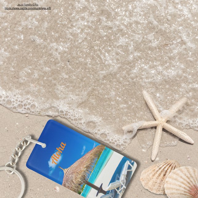 Warm summer Aloha photography Hawaii beach blue Keychain (Creator Uploaded)