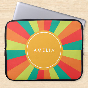 Warm Summer Personalized Name Color Wheel Laptop Sleeve