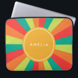 Warm Summer Personalized Name Color Wheel Laptop Sleeve<br><div class="desc">Bright and colorful laptop sleeve: color wheel pattern in warm summer colors of greens,  orange and red. Customize this by easily replacing the placeholder text to add your text. For more options such as to change the font and its size click the "Customize it" button.</div>