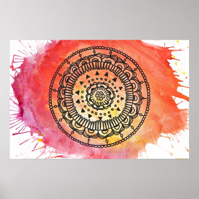 Warm Sun Mandala Poster. Poster (Front)
