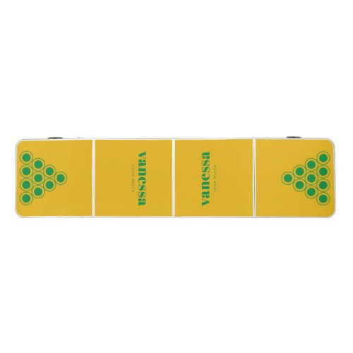Warm Sunflower Minimal Modern Classic Name Beer Pong Table