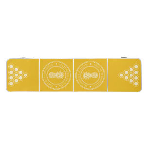 Warm Sunflower Pineapple Wedding Crest & Names Beer Pong Table