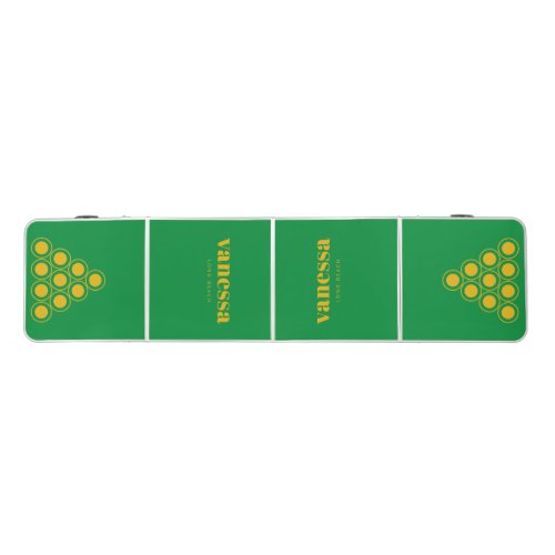Warm Sunflower Reverse Minimal Modern Classic Name Beer Pong Table