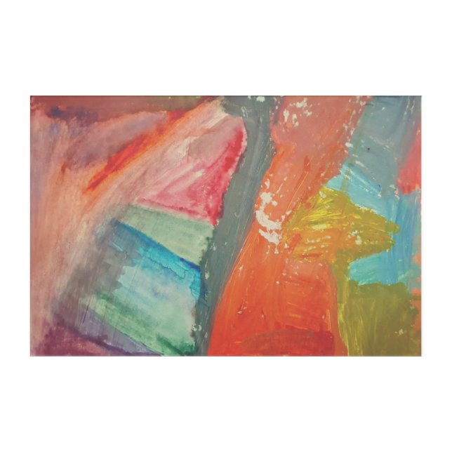 Warm Sunset Abstract Expressionist Acrylic  Print (Front)