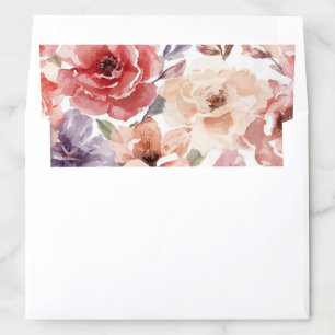 Warm Sunset Peony Watercolor Rose Floral Envelope Liner