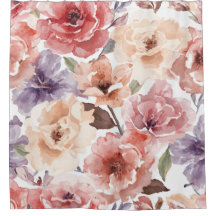 Warm Sunset Peony Watercolor Rose Floral