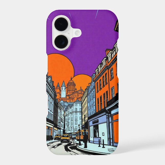 Warm Sunset Urban Streetscape Pop Art iPhone 17  Case-Mate iPhone Case (Back)
