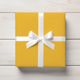 Warm Sunshine Marigold Yellow Solid Color Wrapping Paper